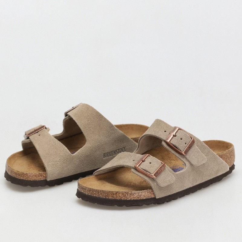 Birkenstock Arizona Taupe Suede Leather Soft Footbed Unisex Sandals Narrow/Wide