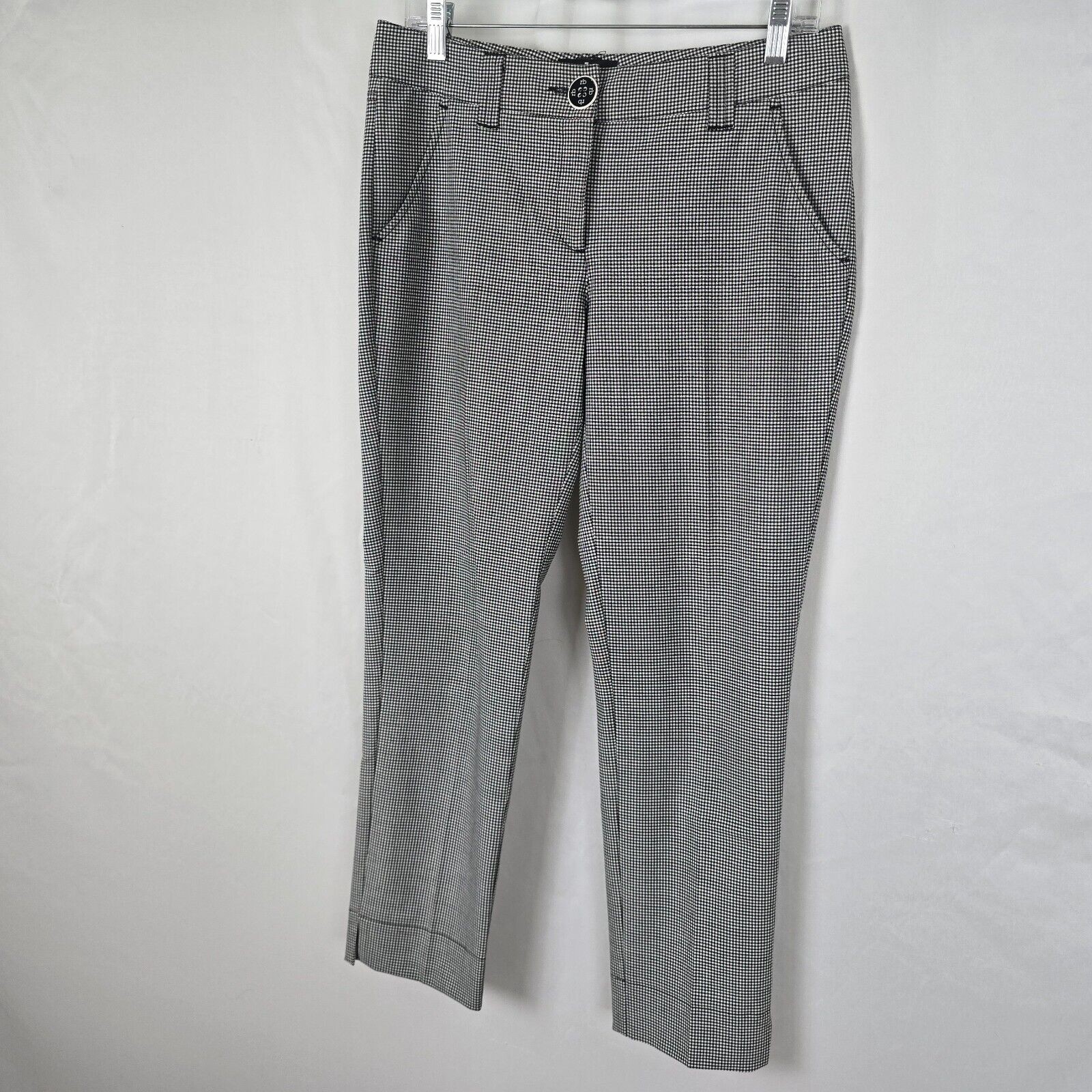 Roccobarocco Ankle Pants Women’s 6 Black White Checkered Dress Slacks