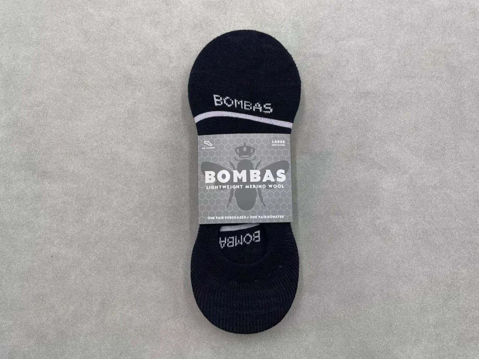 3 pairs Bombas Men’s Merino Wool Blend No Shows Socks Size Large 9-13 Black