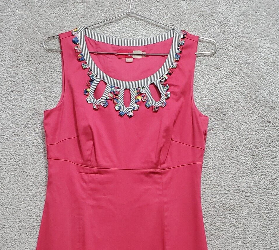 Boden Shift Dress Women’s 6 Pink Classic Keyhole Barbie Nautical Preppy Cocktail