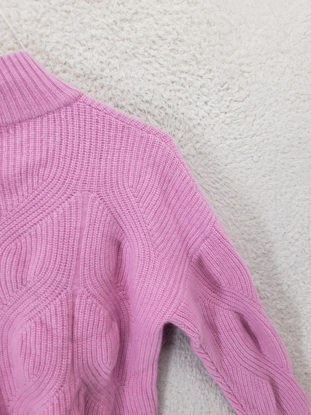 N Peal Sweater Womens Medium Pink Organic Cashmere Textured Knit Pullover Jumper