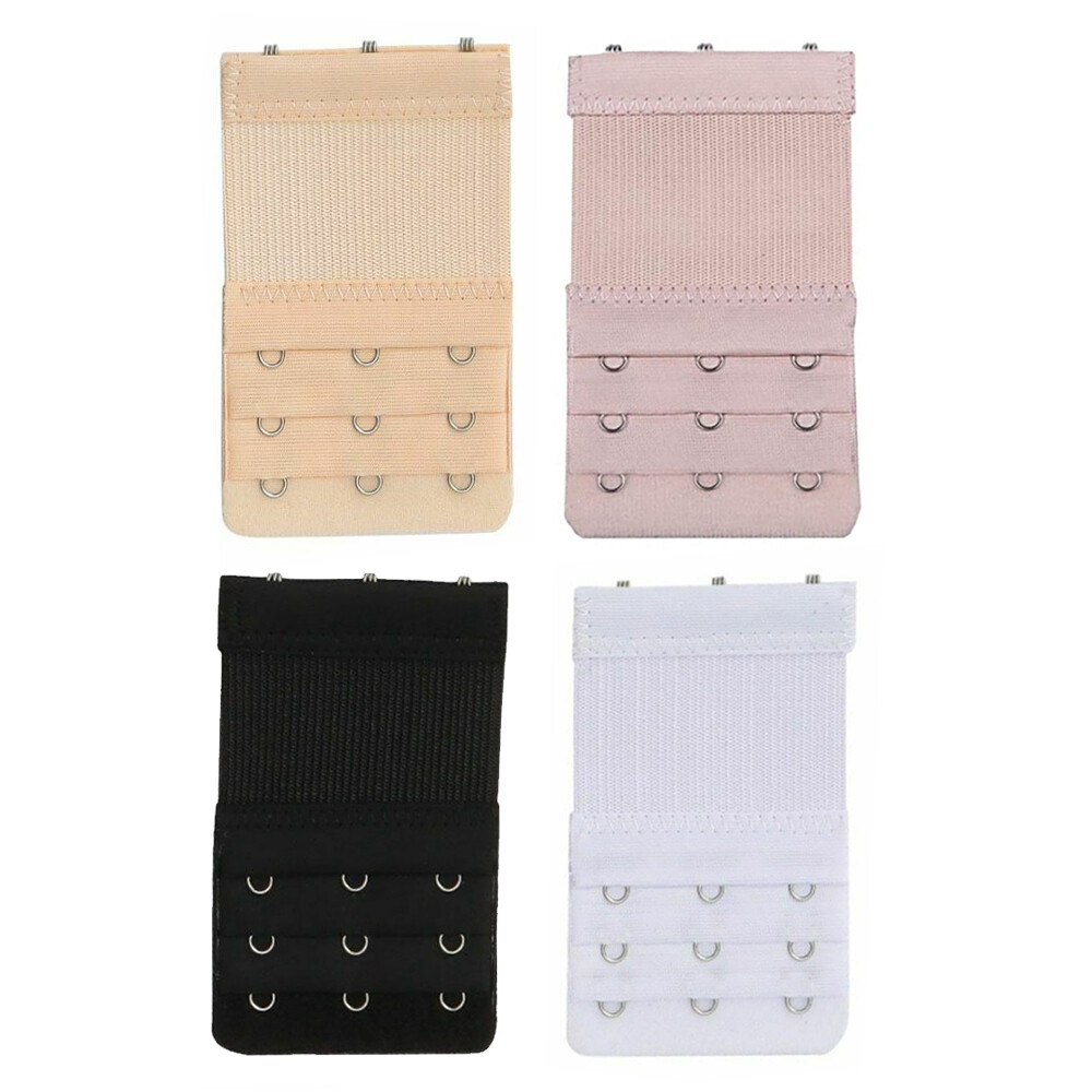 4PCS Adjustable Bra Extender 3/4 Hooks Elastic Underwear Strap Belt Extension