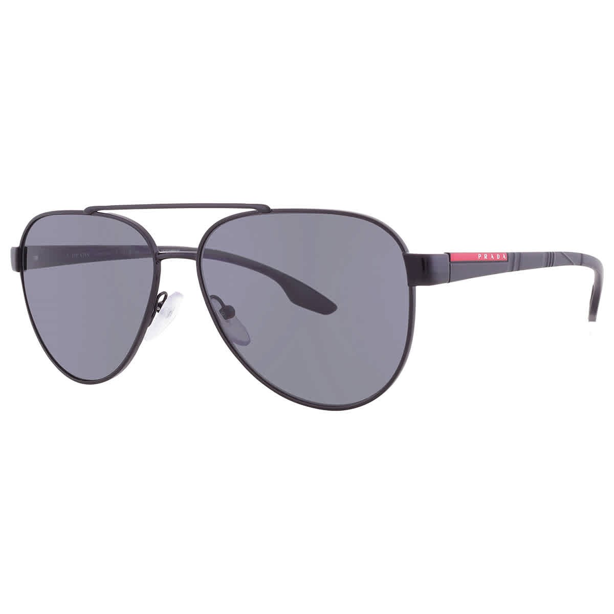 Prada Linea Rossa Polarized Grey Pilot Men’s Sunglasses PS 54TS 1AB5Z1 58