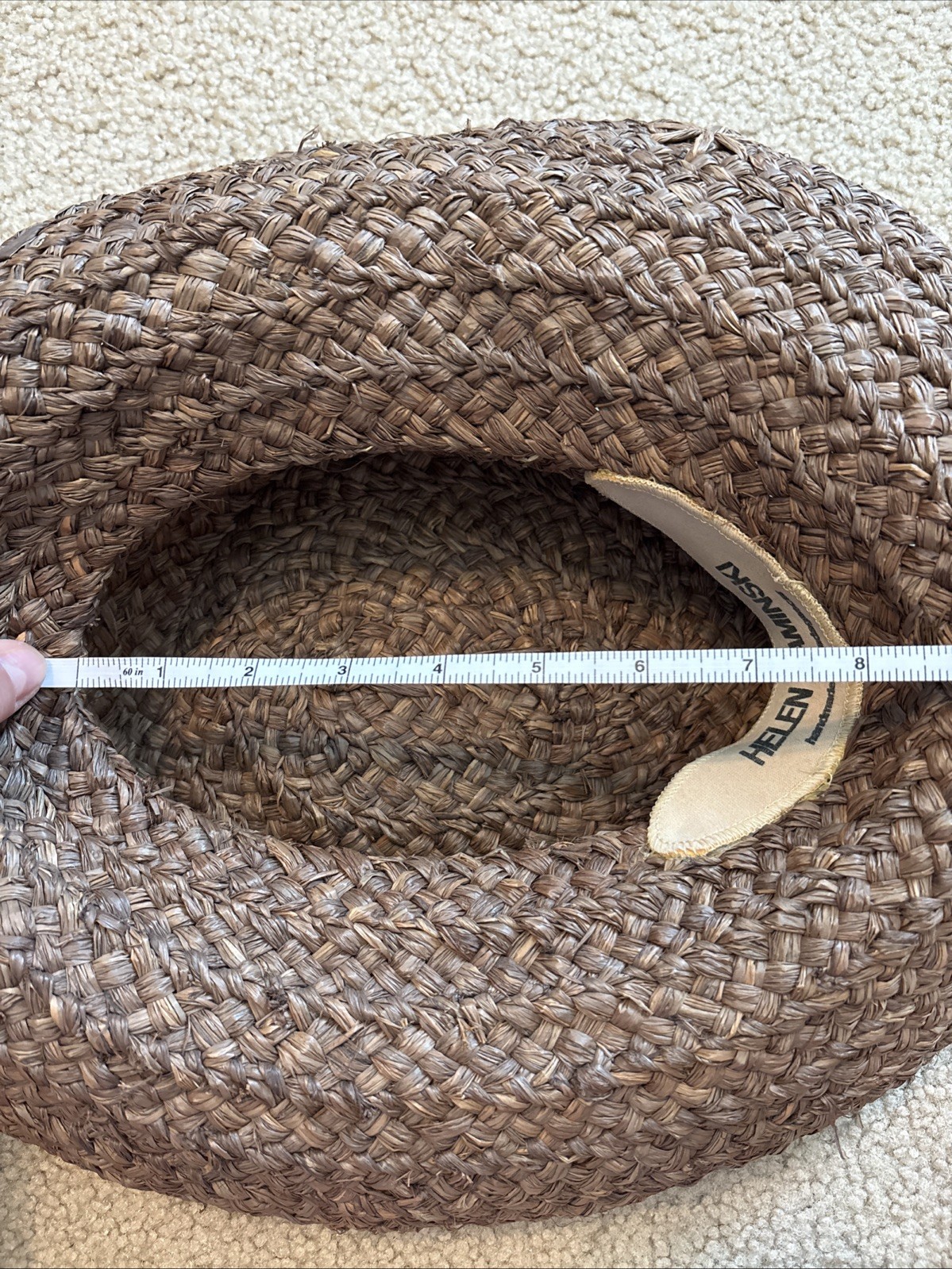 HELEN KAMINSKI Handmade in Madagascar 100% Raffia Boater Sun Hat in Brown