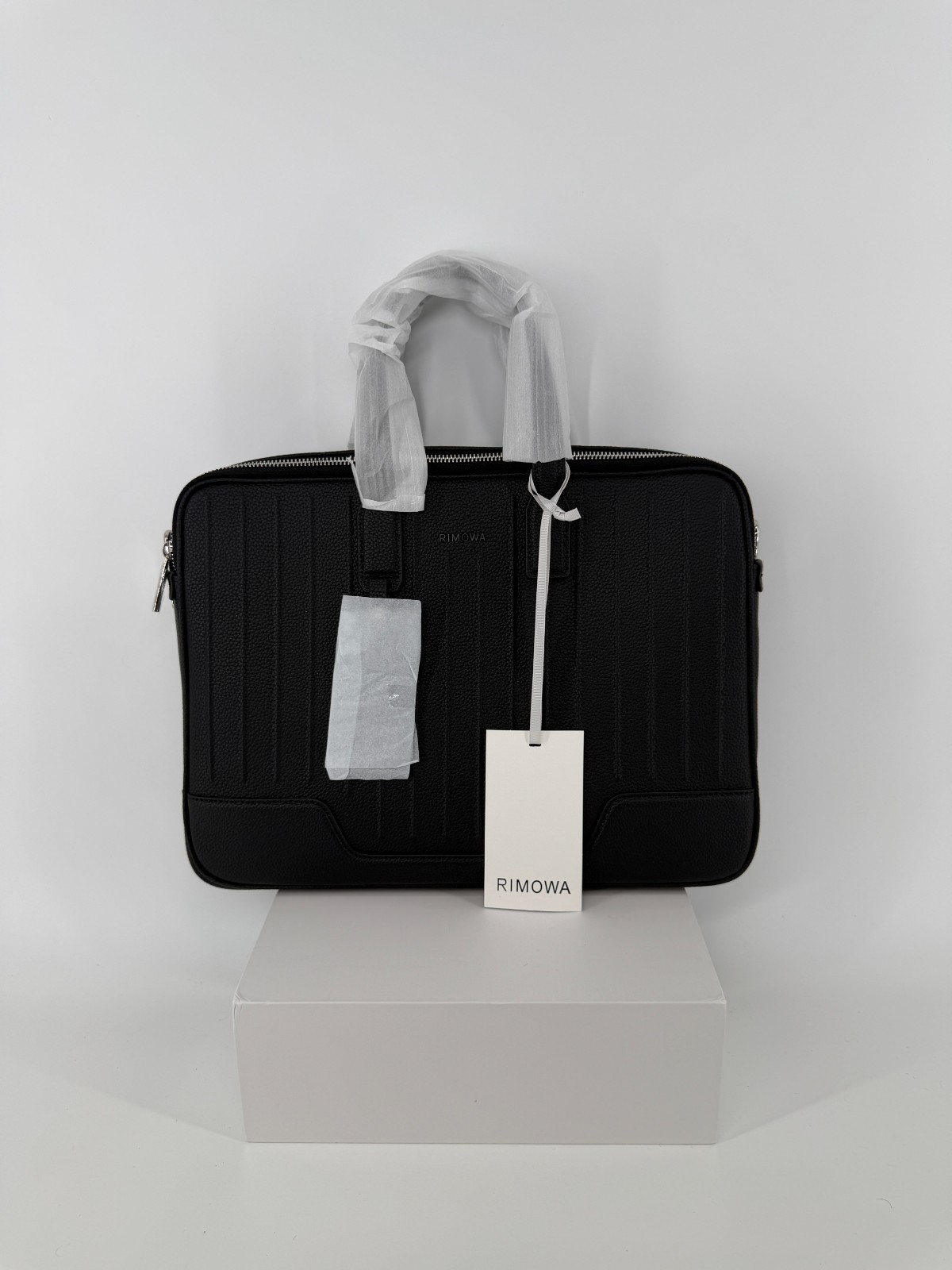 RIMOWA Never Still Leather Briefcase, Black, $1,790 Retail