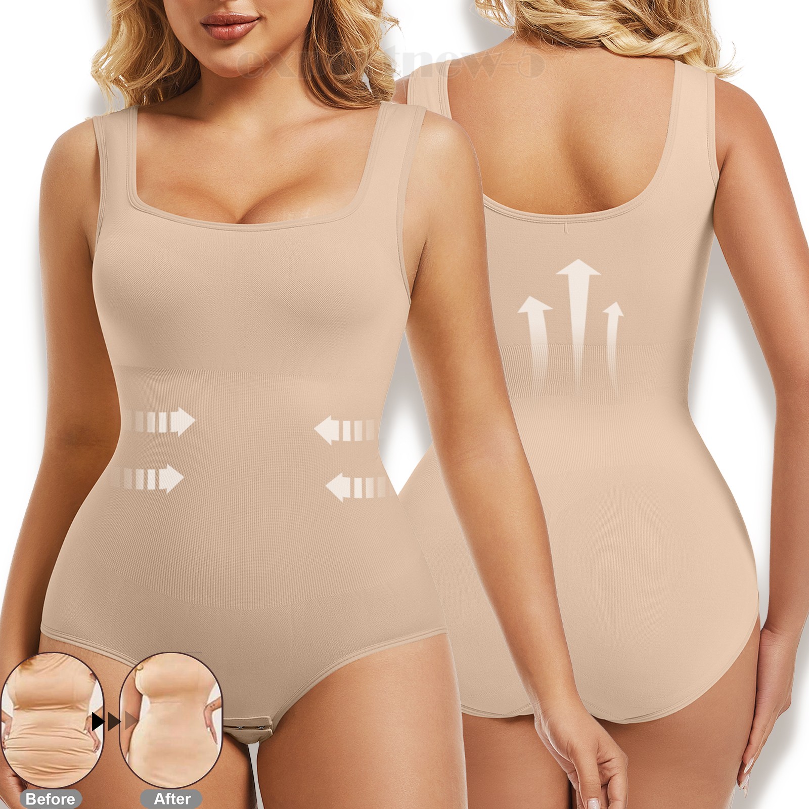 Womens Trainer Firm Tummy Control Full Body Shaper Bodysuit Slimming Shapewear
