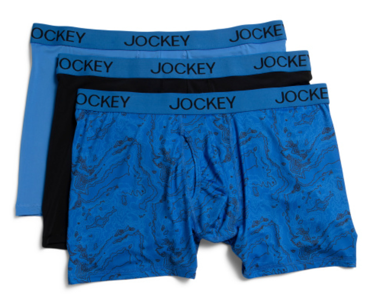 Men’s Jockey 3-Pack Microfiber Stretch Staycool Staynew (Blue -Black ) Underwear