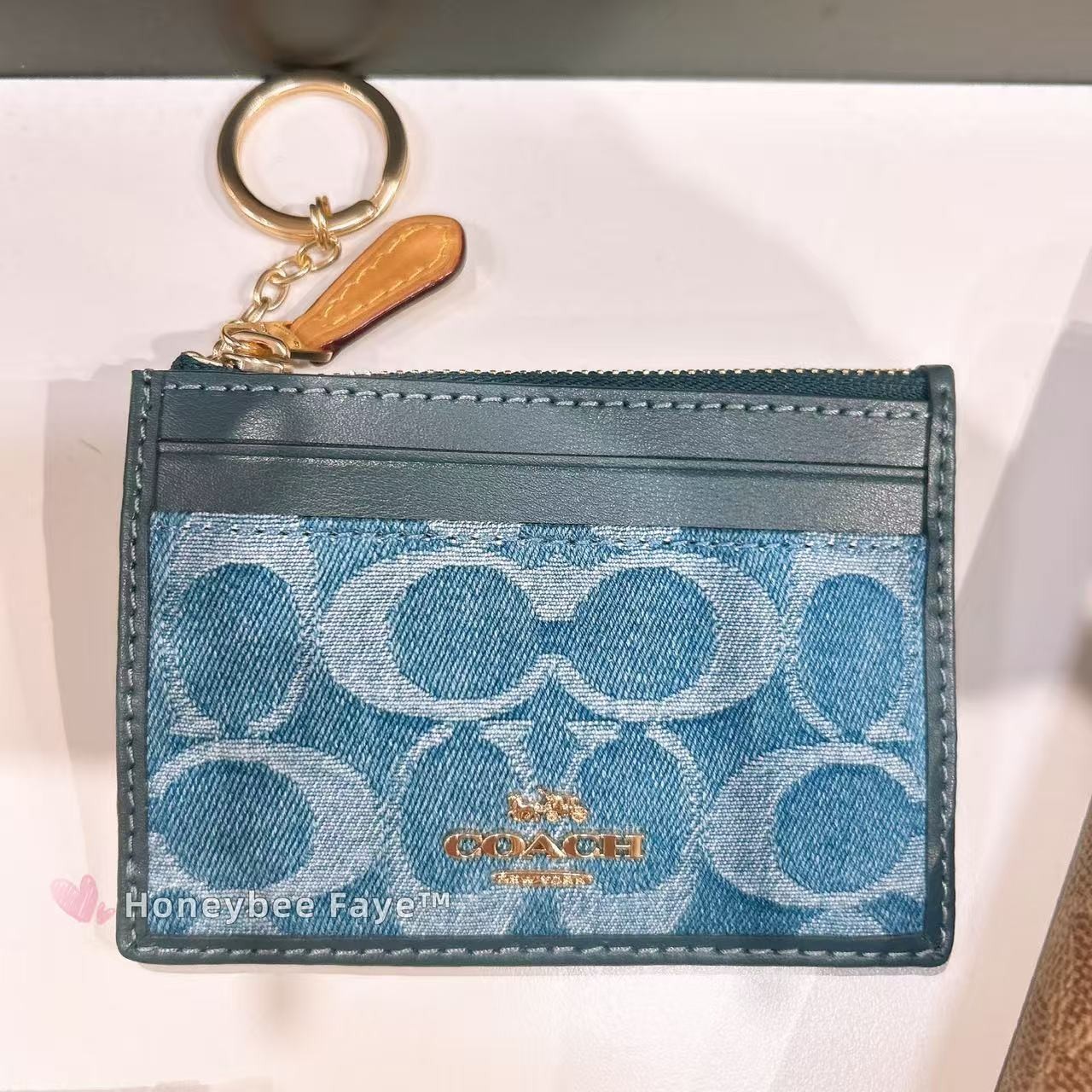 NWT Coach Mini Skinny Id Case In Signature Denim CDN29/CDF94
