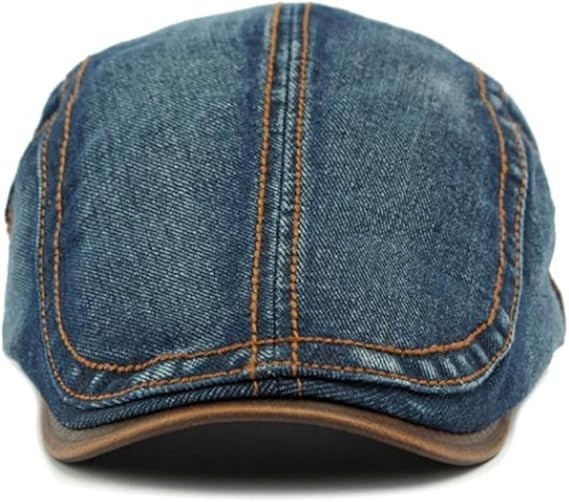 Denim Newsboy Hats Flat Cap for Men Women Adjustable Ivy Gatsby Cabbie Drivin…