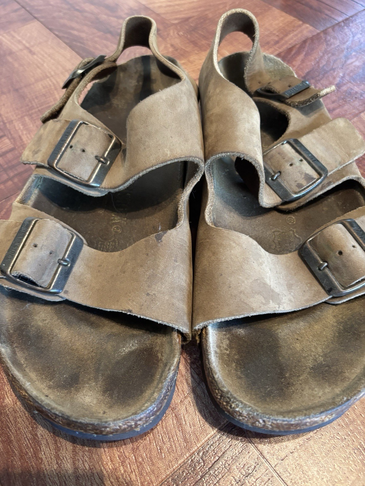 BIRKENSTOCK MILANO Brown Tan Suede Leather Sandals Size 39 W 8 / M 6