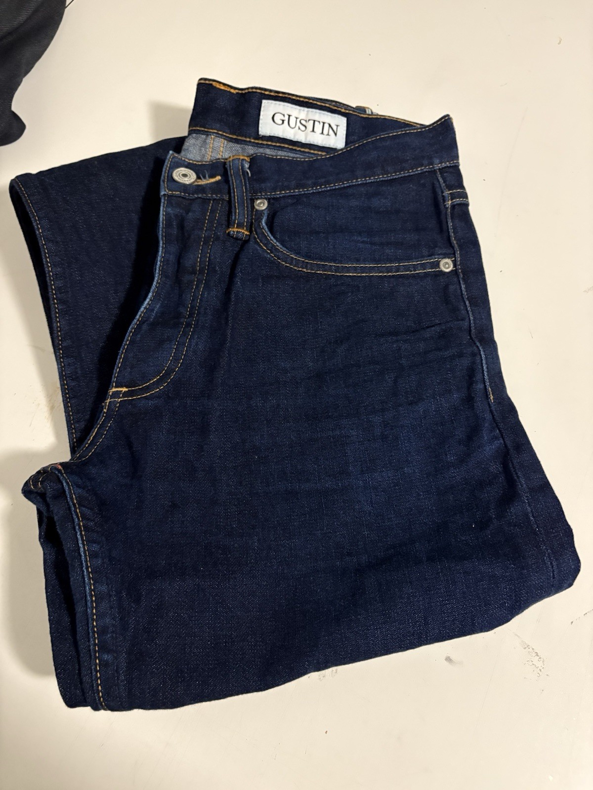 Gustin Selvedge Men’s Denim Jeans 28×32 Button Fly. Made In USA. Good condition