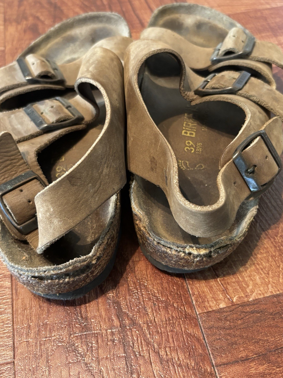 BIRKENSTOCK MILANO Brown Tan Suede Leather Sandals Size 39 W 8 / M 6