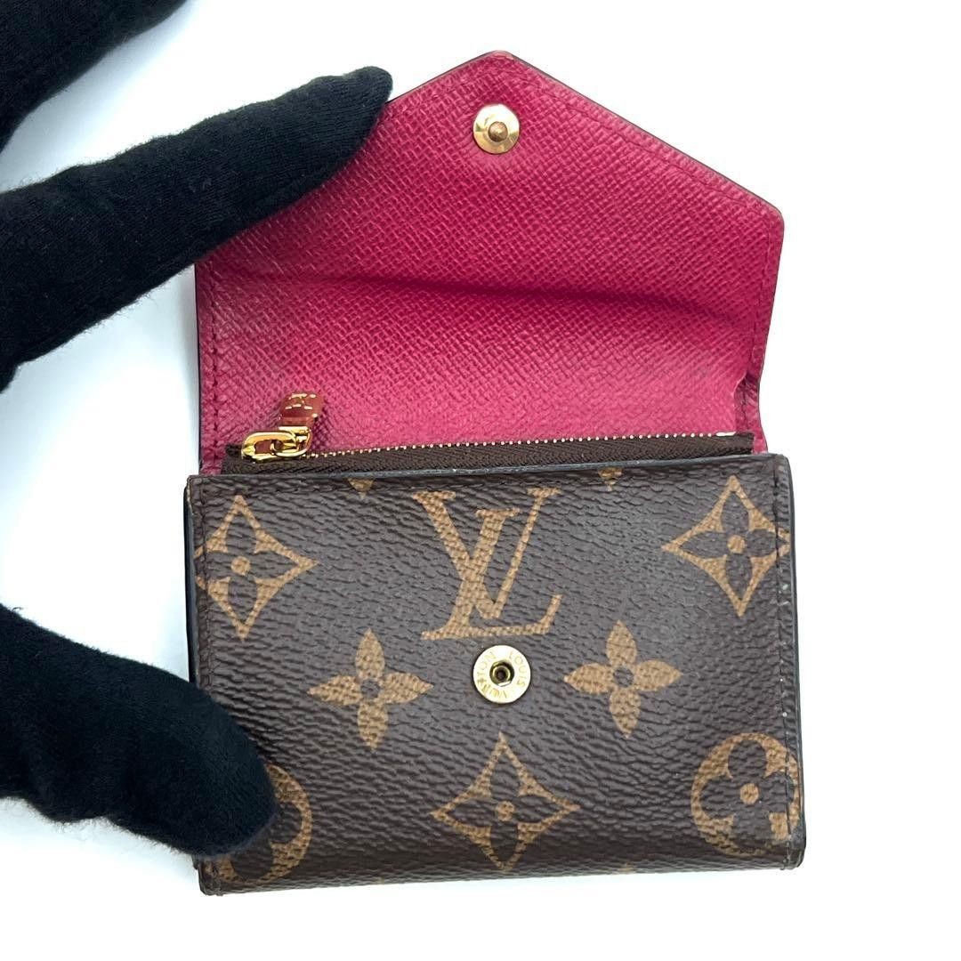 LOUIS VUITTON Wallet: Portefeuille Zoe M62932 Brown Fuchsia W9.7H7.7D2.5cm w/NA;