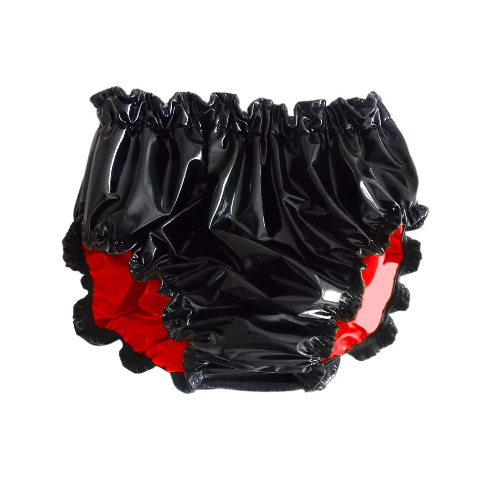 PVC Leather Panties Sexy Women Splicing Briefs Nightclub Waterproof Underwear