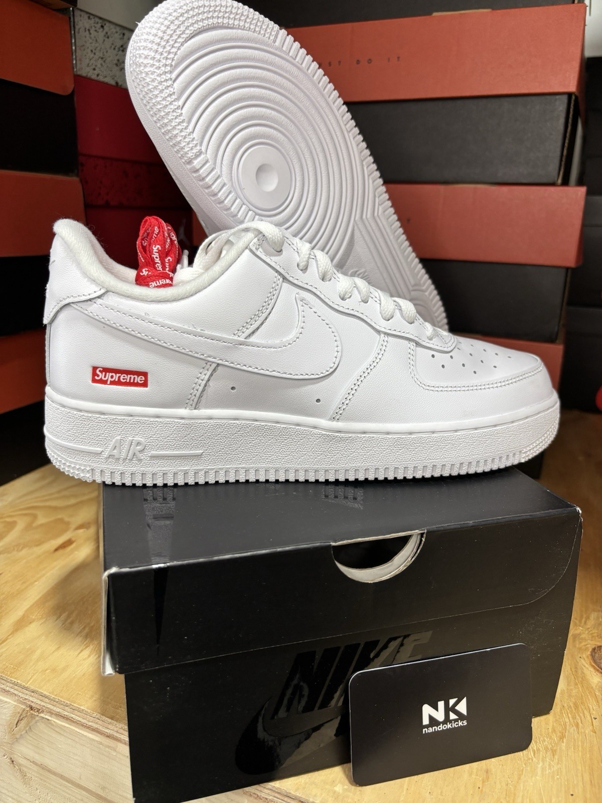 Nike Supreme x Air Force 1 Low Box Logo – White CU9225-100 Men Size