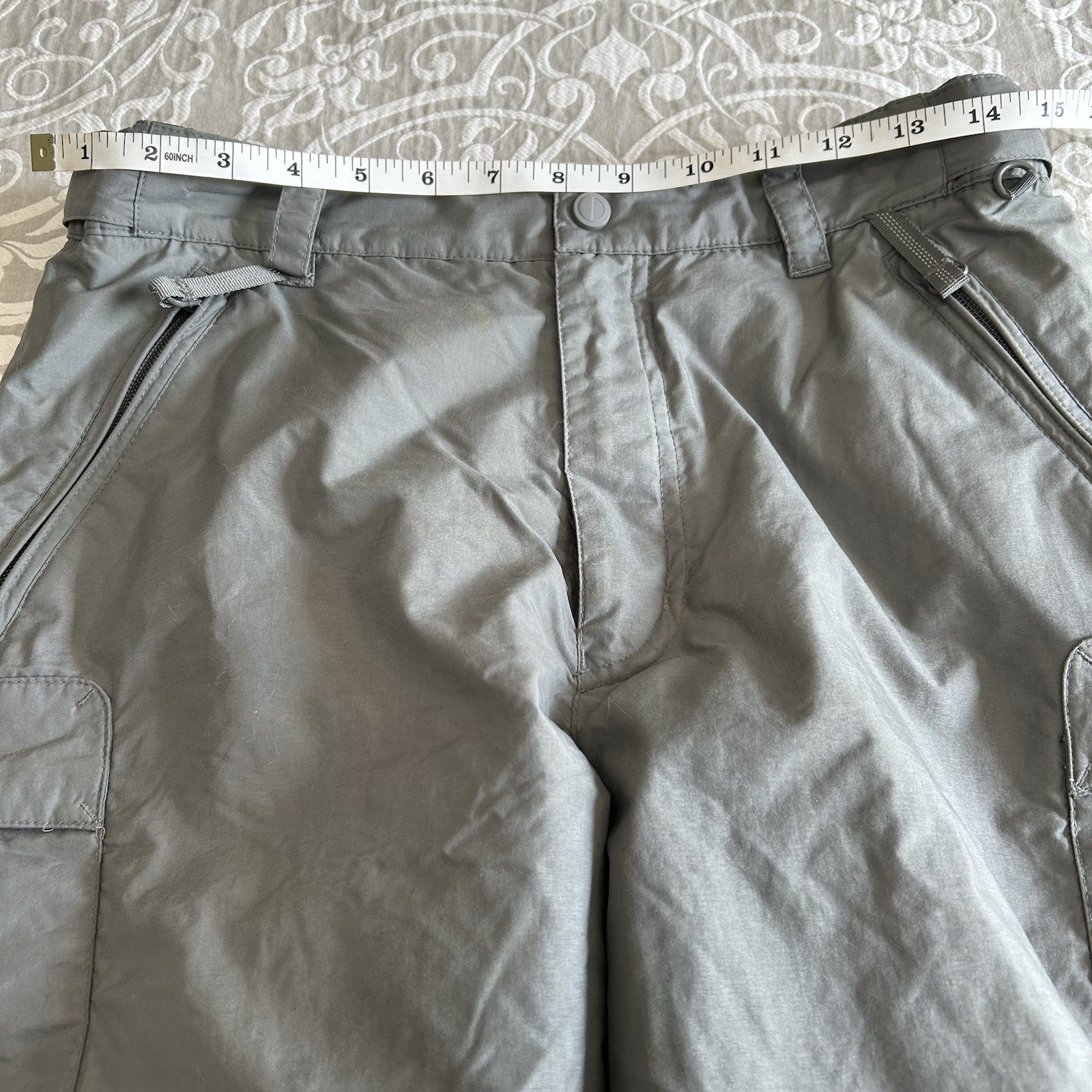Black Dot Ski Pants Boys L Gray Water Proof Snow Board Insulated Outdoor Youth