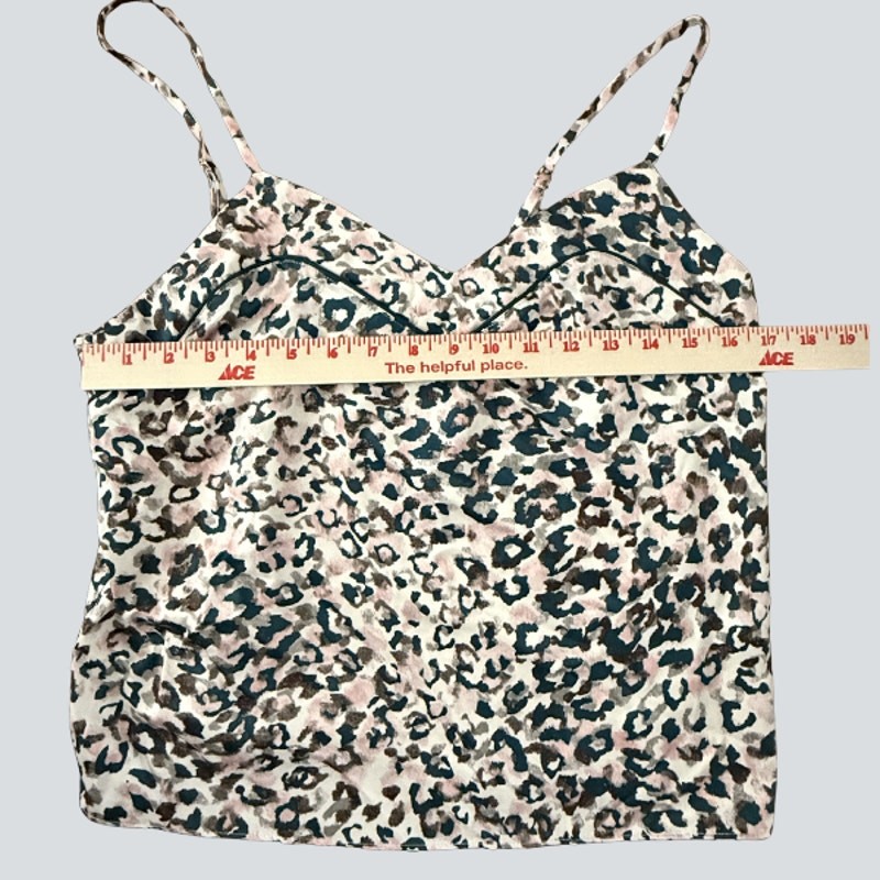 Midnight Bakery Leopard Print Cami Spaghetti Strap V-Neck Top Size Medium