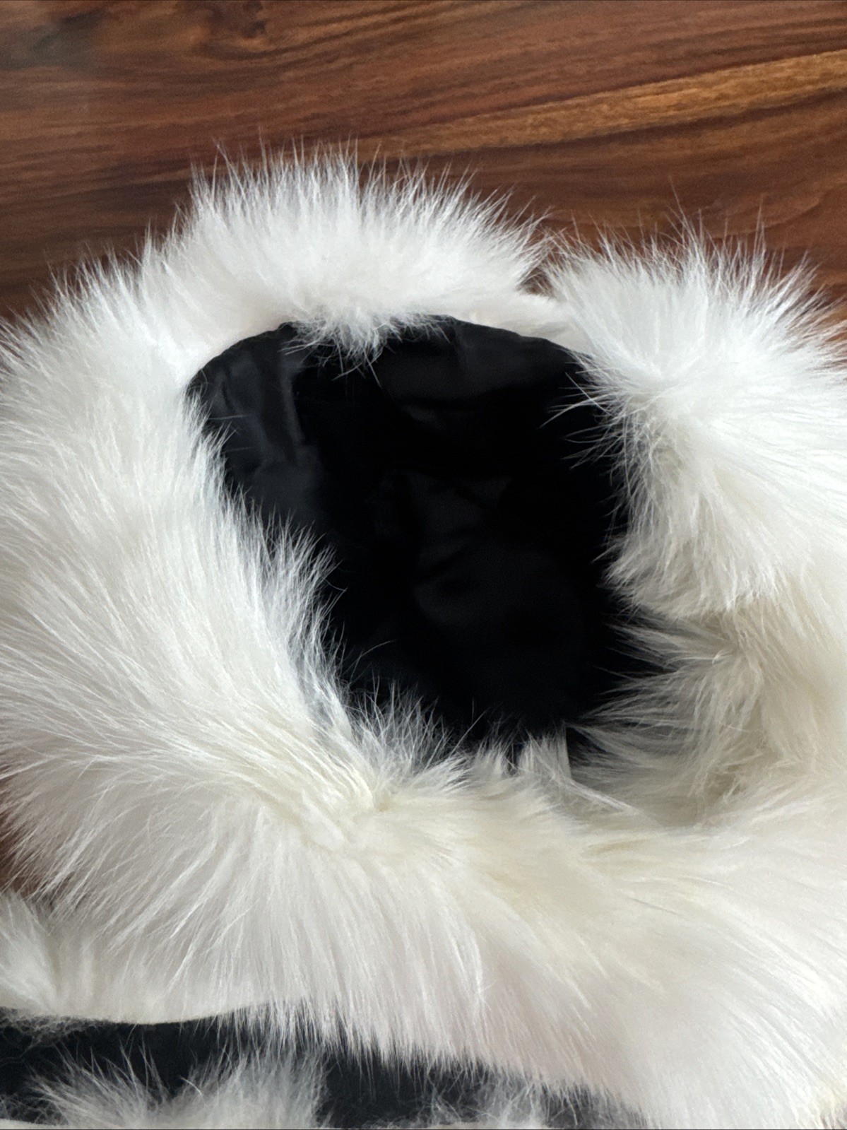 Winter Fur White Women’s Warm Fluffy Hat With Scarf