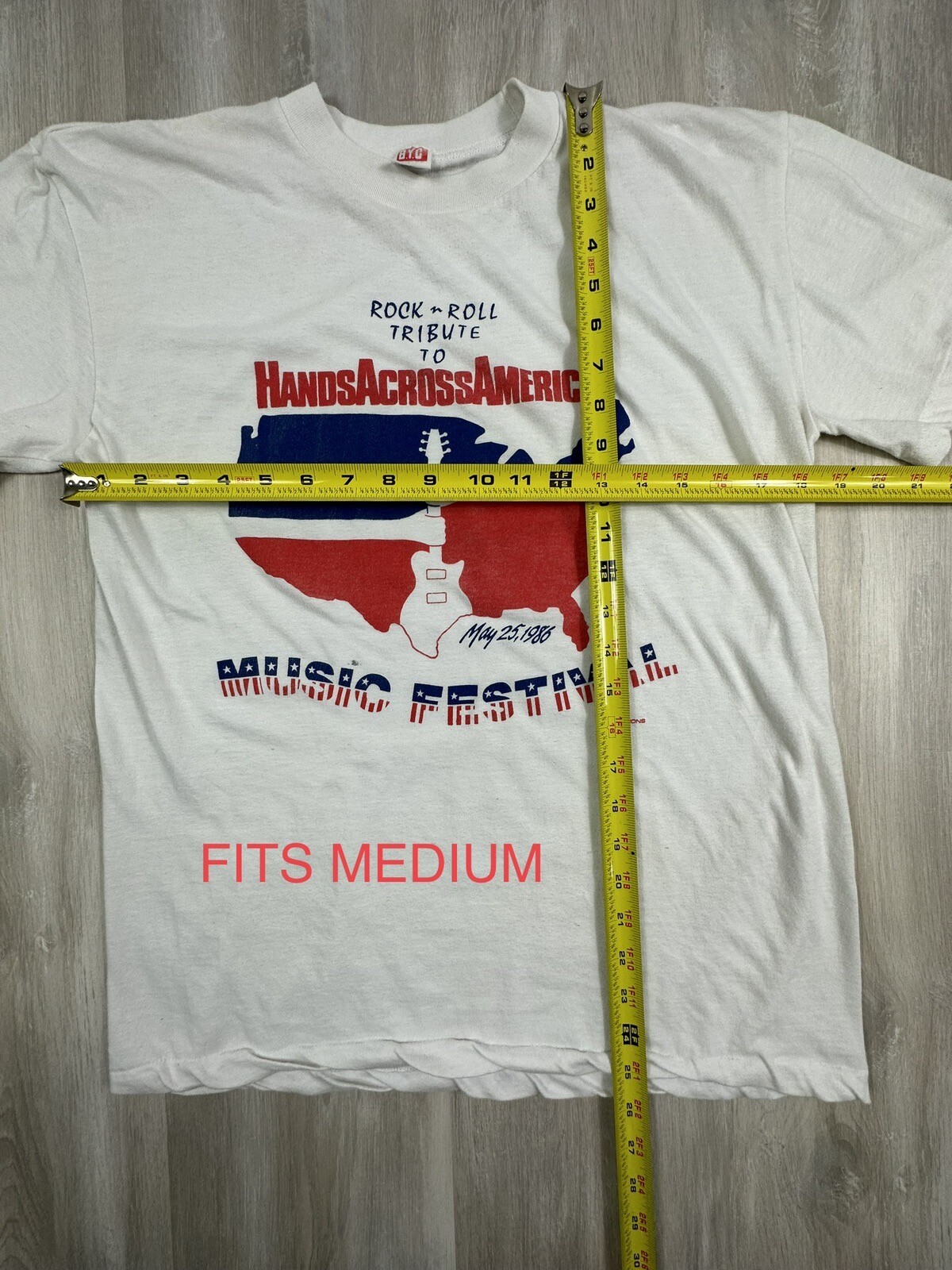 Vintage Rock & Roll Tribute To Hands Across America Music Festival Medium Shirt
