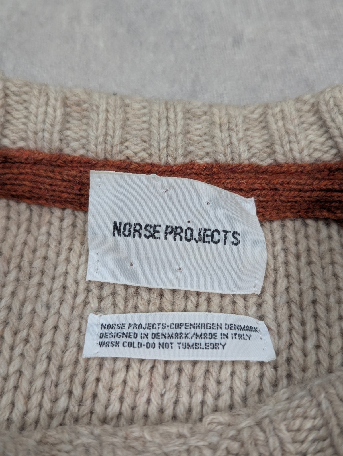Norse Projects Jumper Womens S Wool Olaf Cable Knit Fisherman Preppy Sweater Top