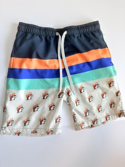 Buc-ee’s Youth Medium Swim Trunks Boys Board Shorts Beach Pool Multicolor