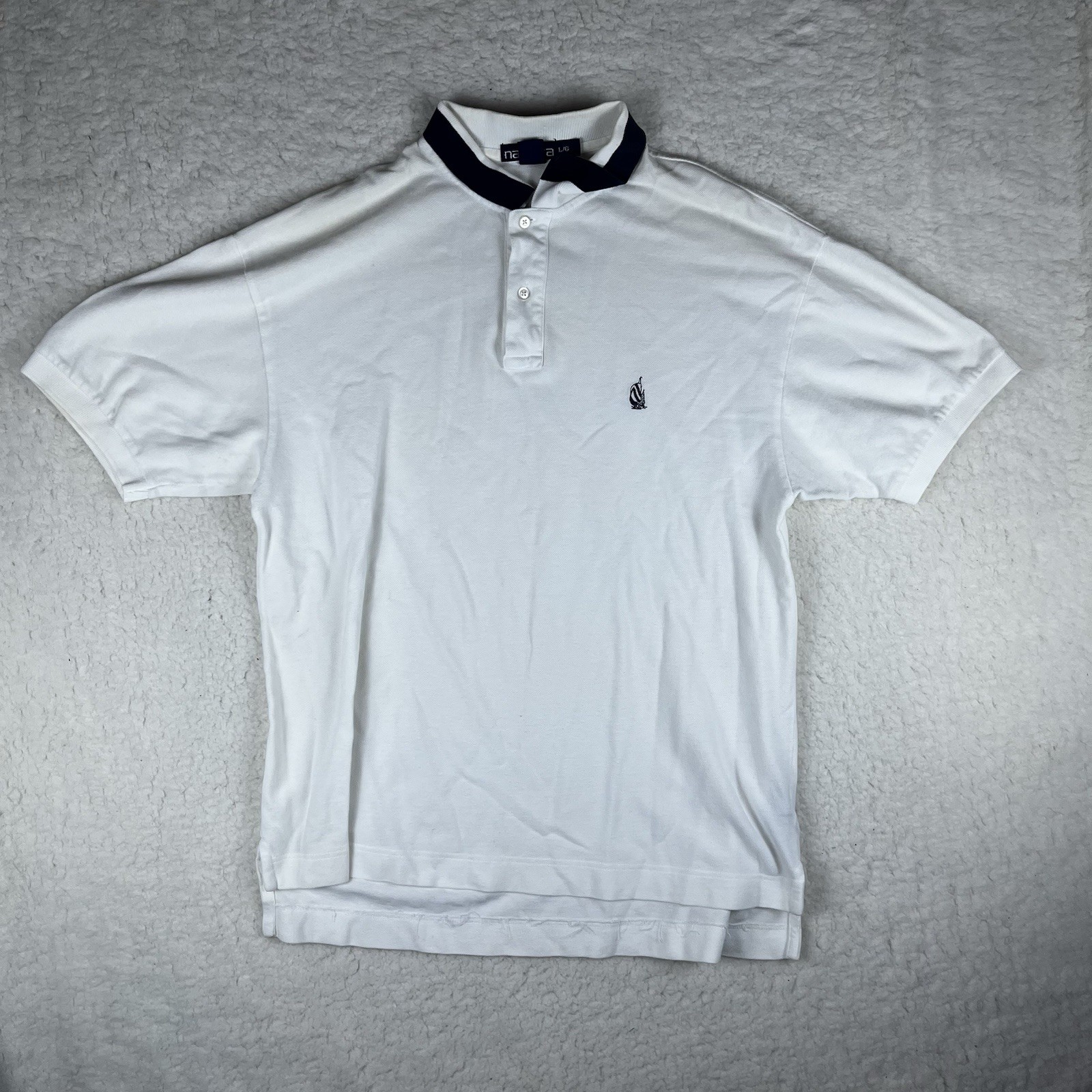 Vintage 90s Nautica Mens XL Made in Canada Beefy Cotton Pique Fabric Polo Shirt