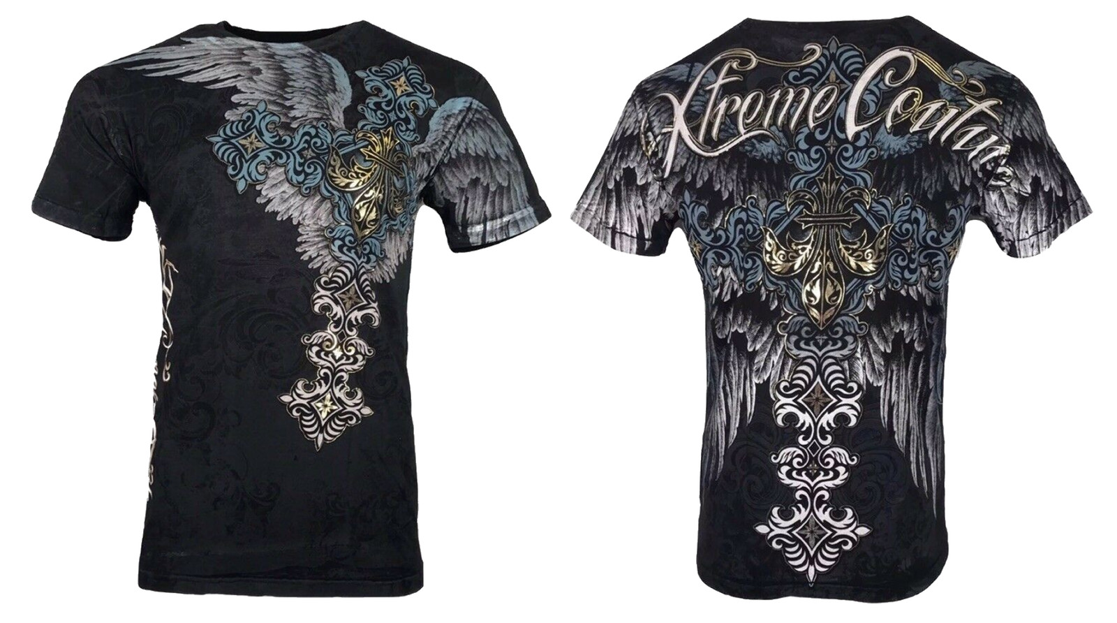 Xtreme Couture By Affliction Men’s T-Shirt SINNERS Tattoo Biker Black