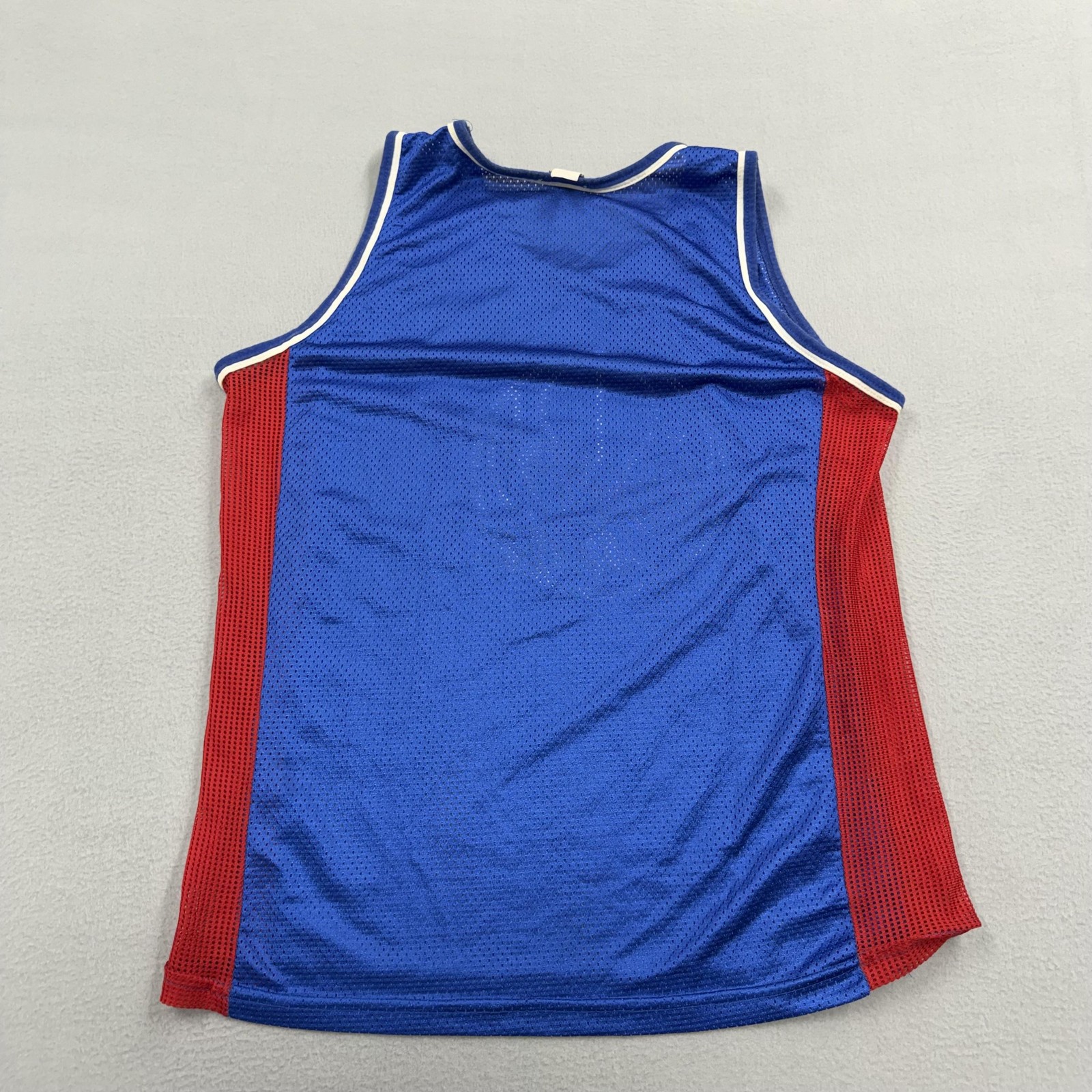 Vintage Nike Tank Mens Large Blue Air Mesh Graphic Basketball Jersey USA 90s