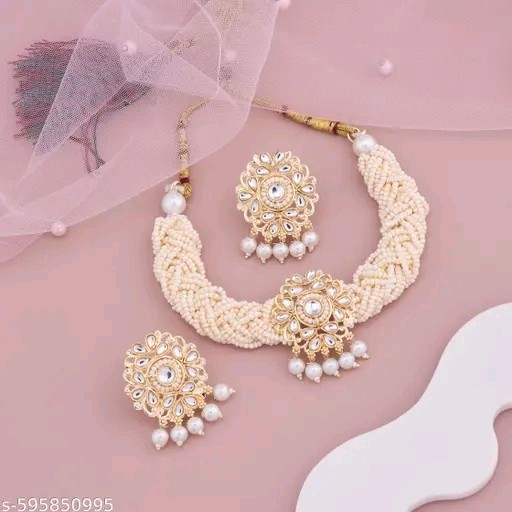 Indian Bollywood Gold Plated Kundan Choker Bridal Necklace Earrings Jewelry Set