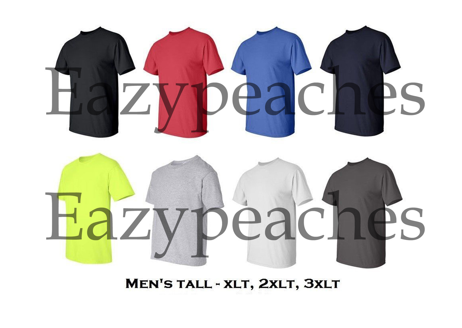 Gildan NEW Mens Tall Size Tees XLT 2XLT 3XLT 100% Ultra Cotton T-Shirt 2000T