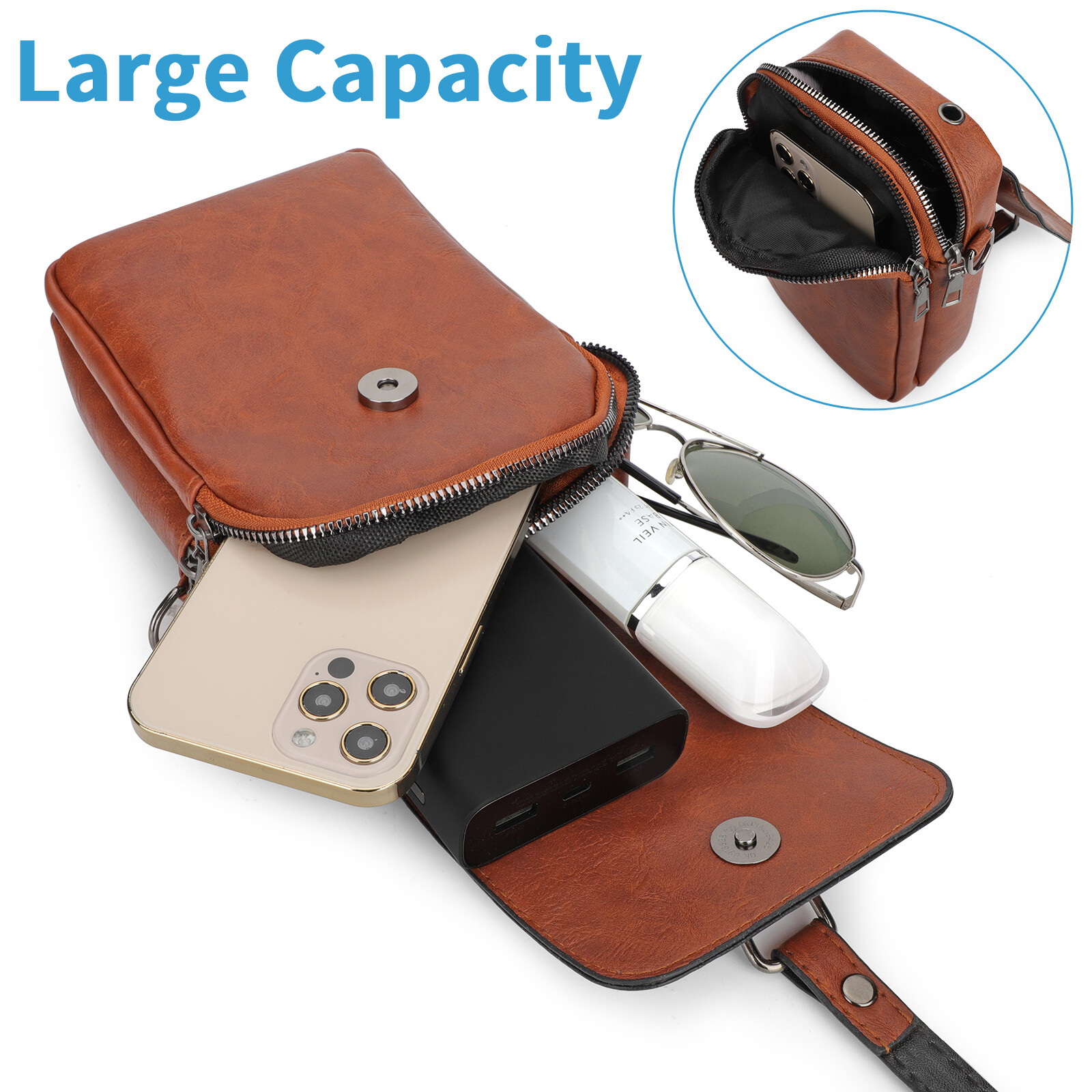 Small Cell Phone Purse Wallet Shoulder Bag Case Crossbody Pouch Handbag Women PU