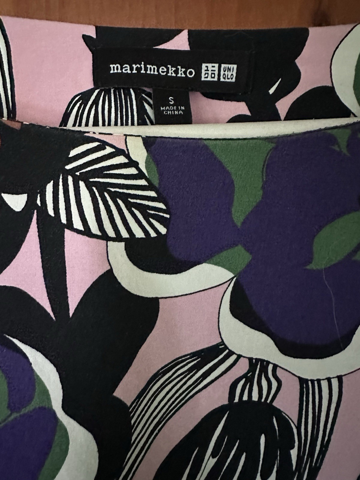 Marimekko x Uniqlo Floral Shift Dress Sleeveless Knee Length Pockets S Cotton