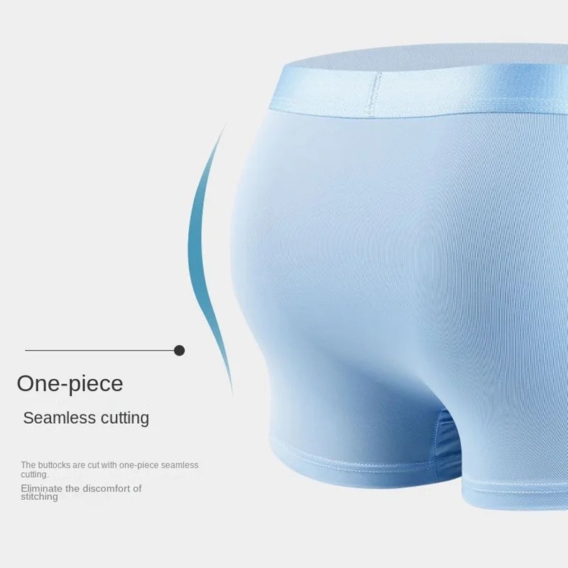 4pcs Boxer Shorts Men’s Ice Silk Underwear Male Underpants Breathable Sexy Thin