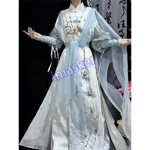 Chinese Hanfu Blue – Phoenix Original Modified HanfuUnisex Summer XianxiaCostume