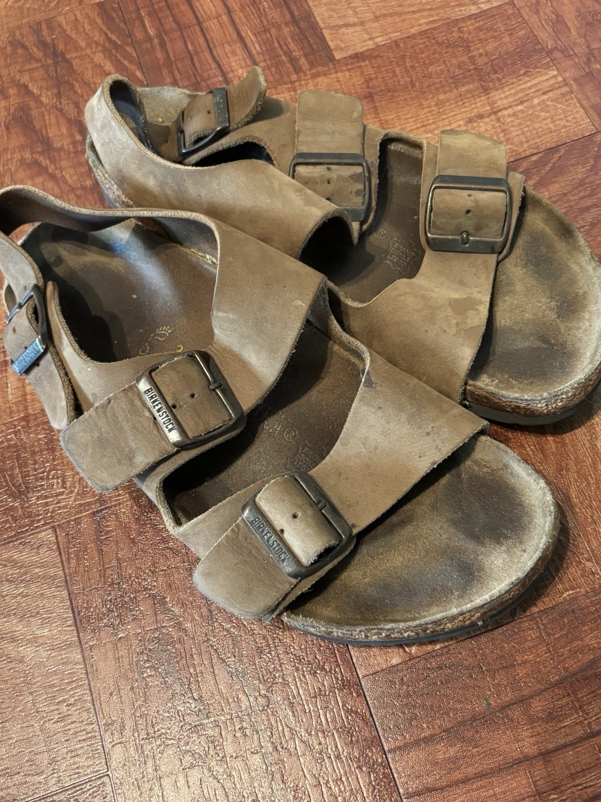 BIRKENSTOCK MILANO Brown Tan Suede Leather Sandals Size 39 W 8 / M 6