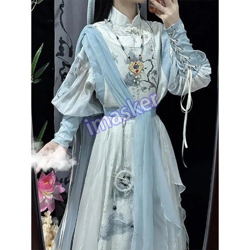 Chinese Hanfu Blue – Phoenix Original Modified HanfuUnisex Summer XianxiaCostume