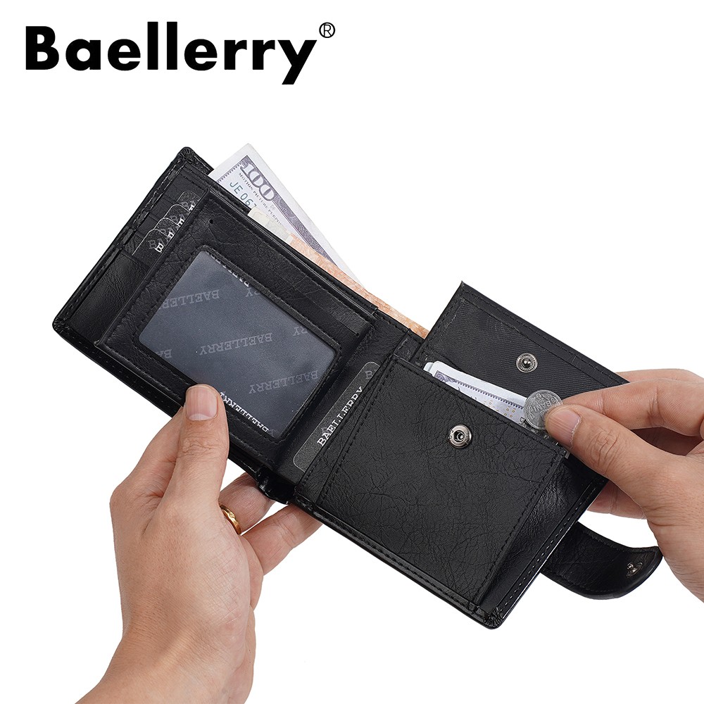 Fashion Men’s Bifold Leather Wallet ID Credit Card Holder Purse Clutch Hasp Snap