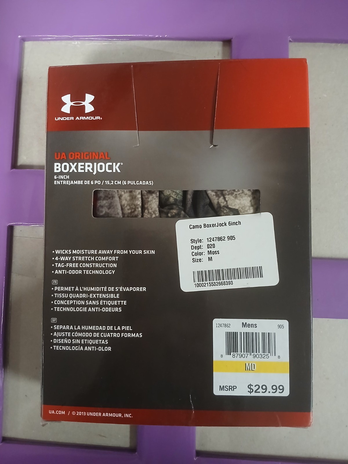 UNDER ARMOUR UA ORIGINAL BOXERJOCK 6″ Large 34-36 CAMO Mossy Oak Treestand