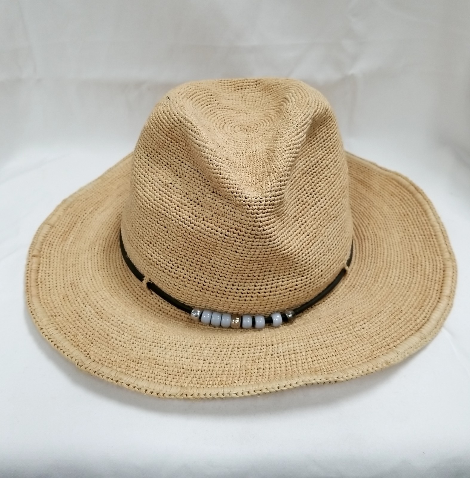 Jaden Rael Madagascar Raffia Sun Hat Cowboy Style Womens Size Medium
