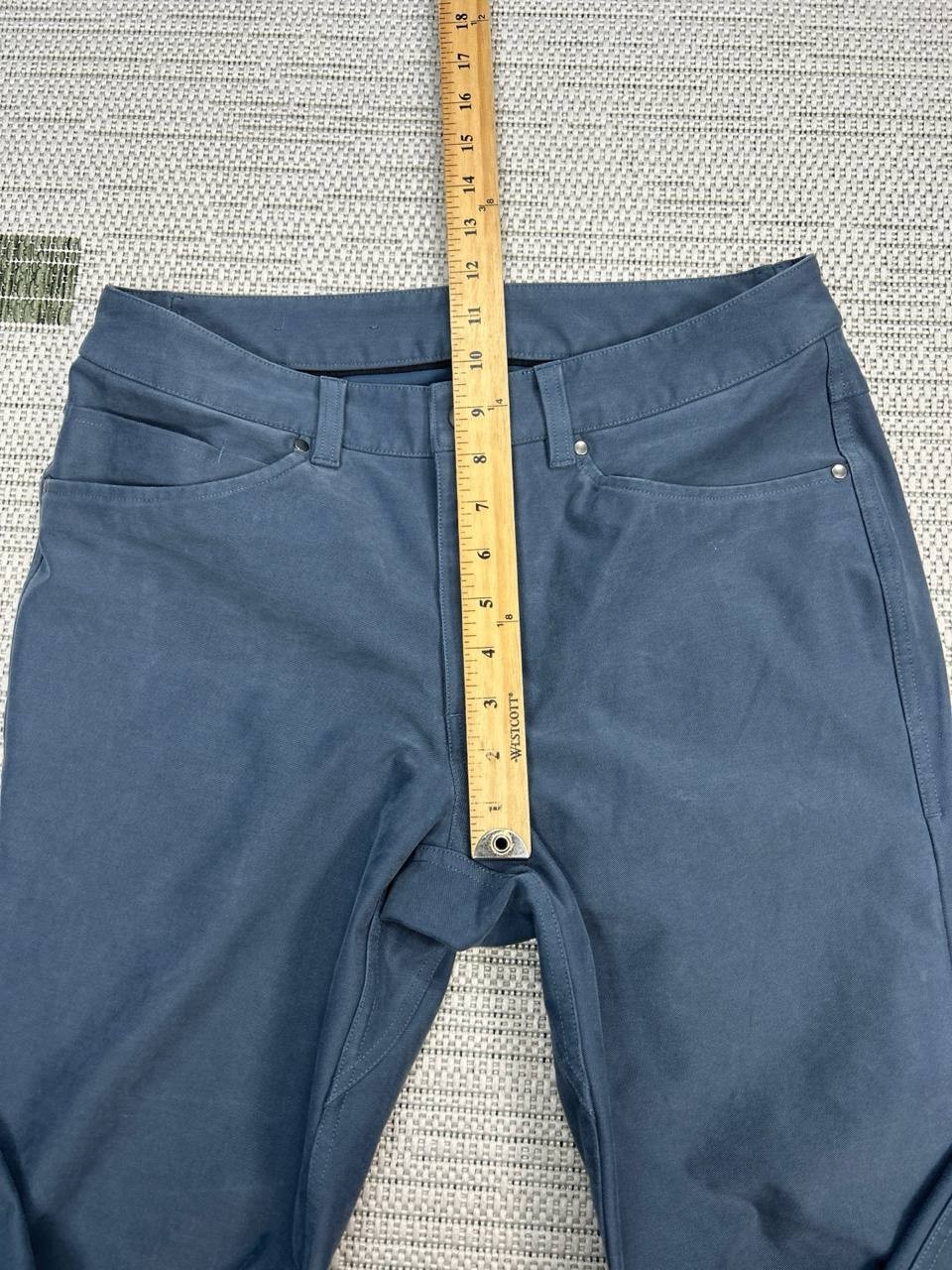 Lululemon ABC Slim Utilitech Pants Mens 30 Blue Logo Mid Rise Abrasion Resistant