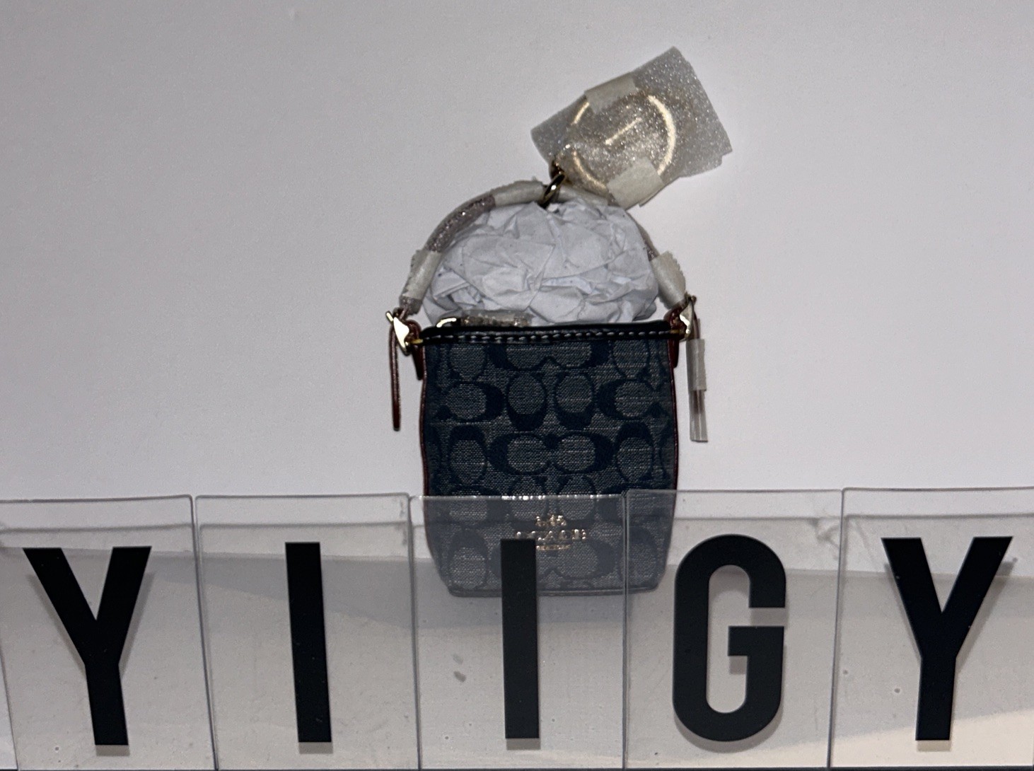 🐼💦 Coach C8223 🐼💦 Mini Val Duffle Bag Charm In Signature Chambray 🐼 D30o2