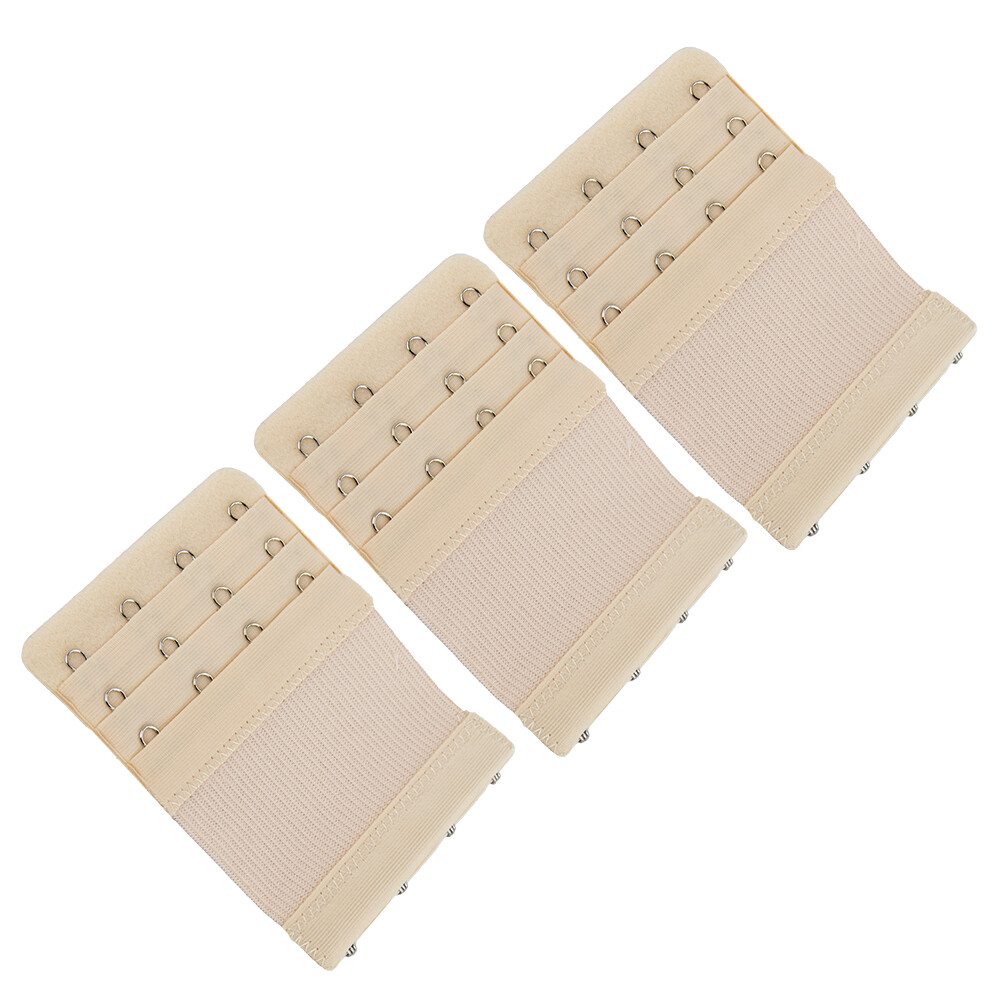 More of Me to Love Stretch Bra Extender 3-Pack, Beige, 2/3/4-Hook Style, Elastic