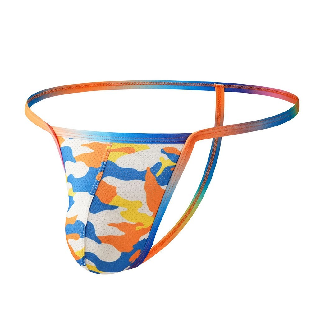 G-string Underwear Mens Briefs T-back Print Pattern 90%Nylon 10%Spandex