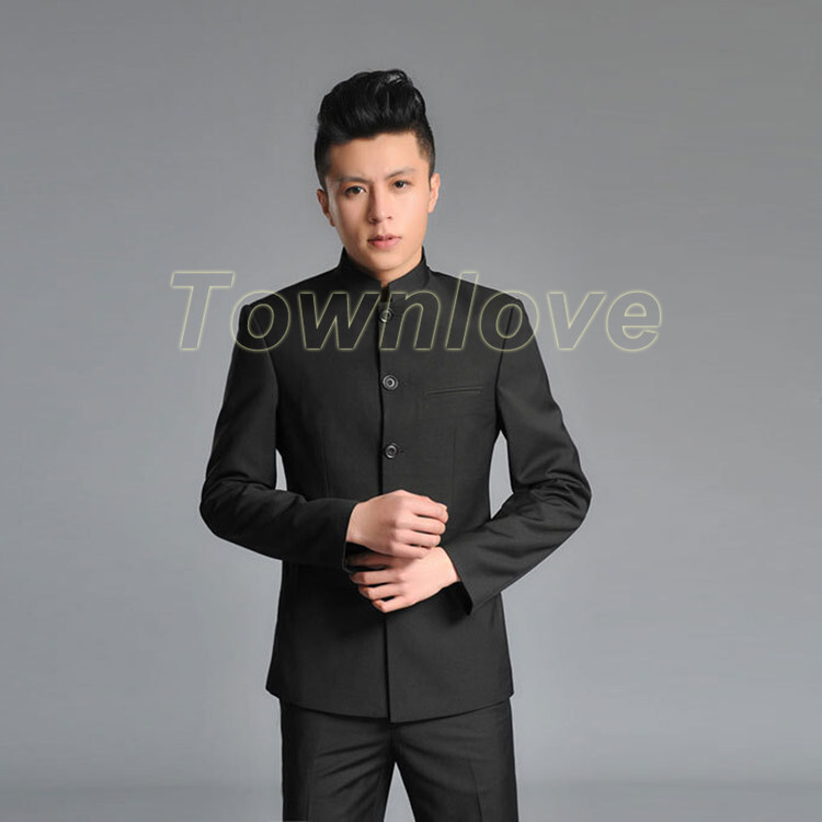 Mens Single Breasted Mao Suit Oriental Chinese Tunic Jackets Pants Blazers Sets