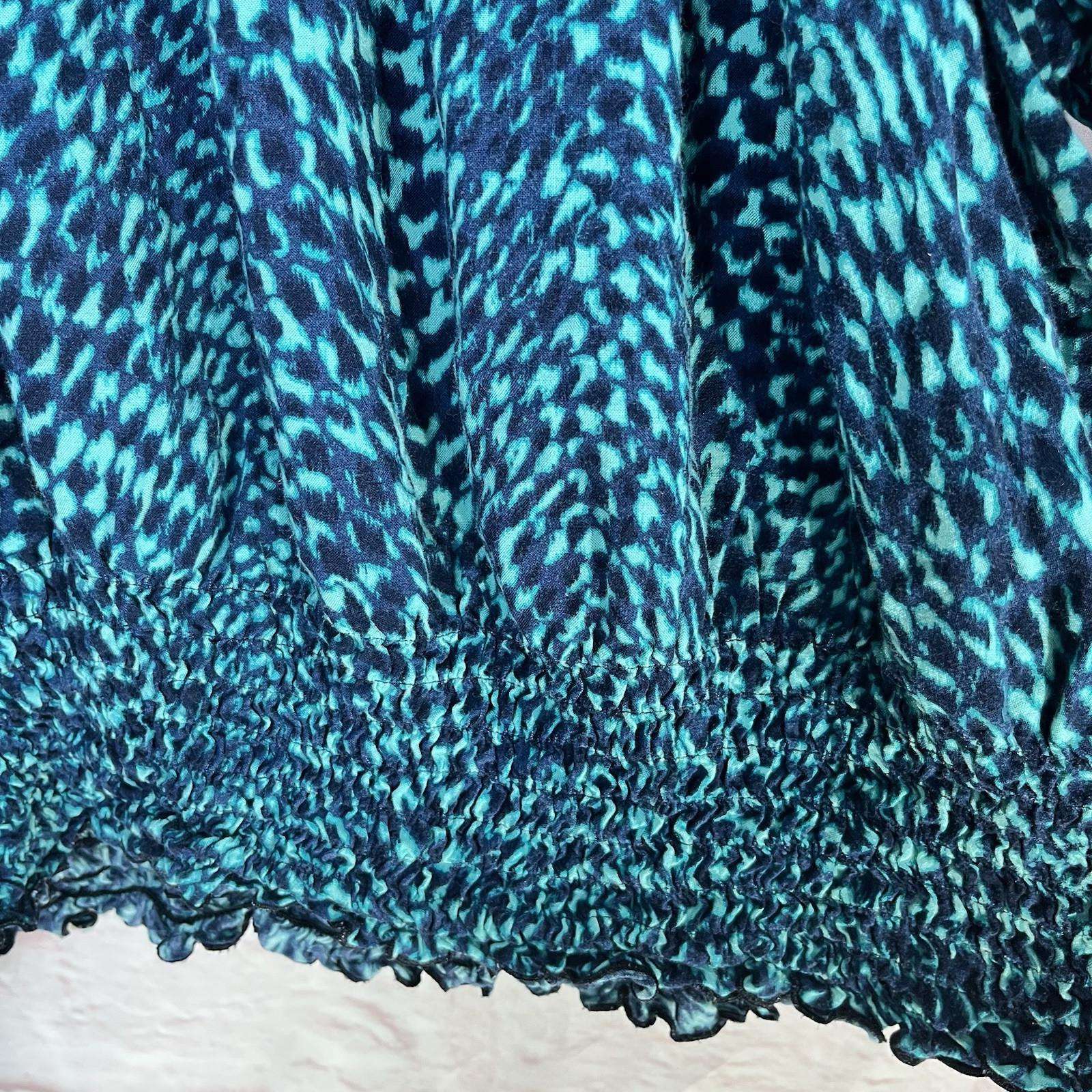 Women’s Apt 9 Size L Top Shirt Blouse Teal Green Flutter Sleeve Boho Casual