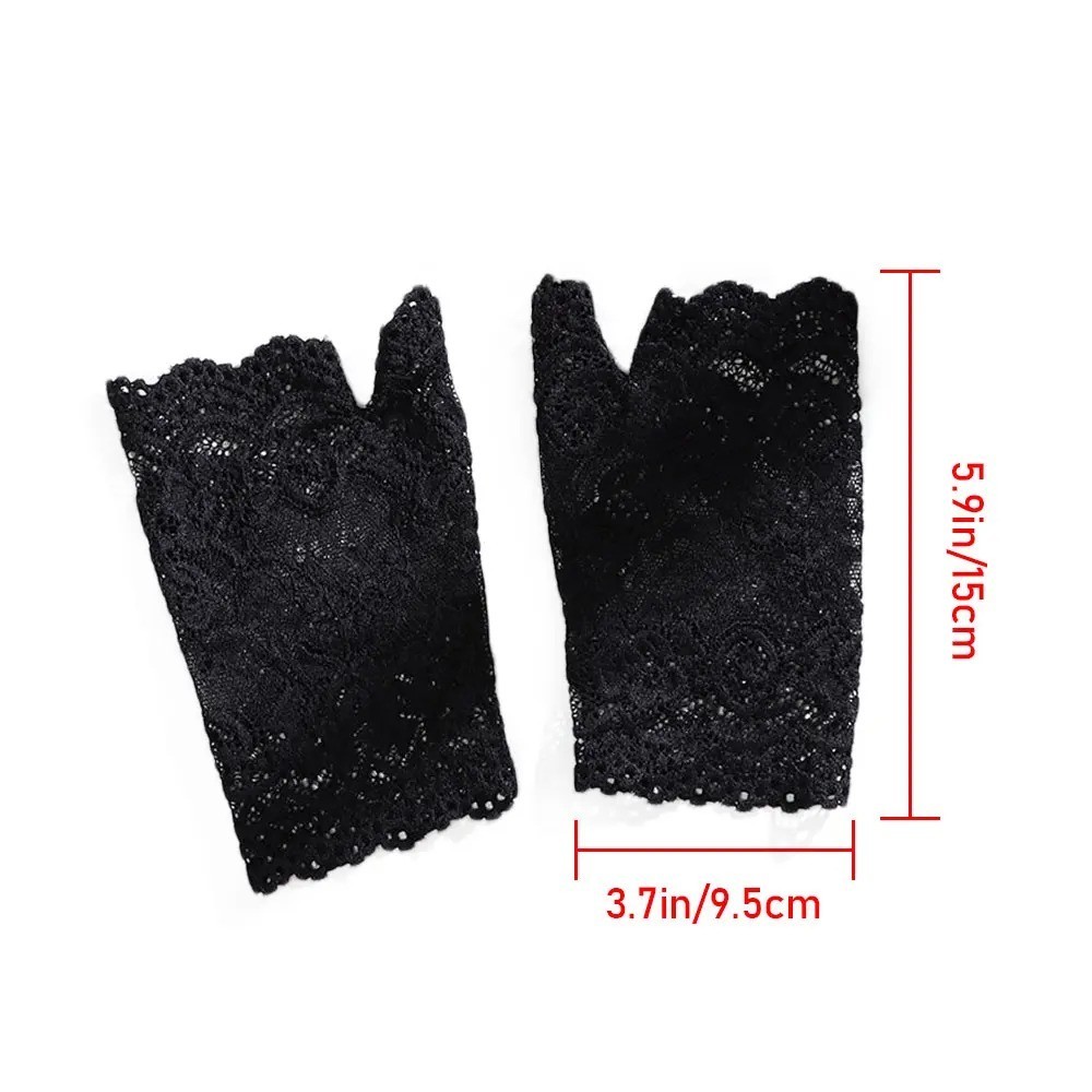 Summer Fingerless Gloves Women Lace Half Finger Gloves For Ladies Wedding bride-