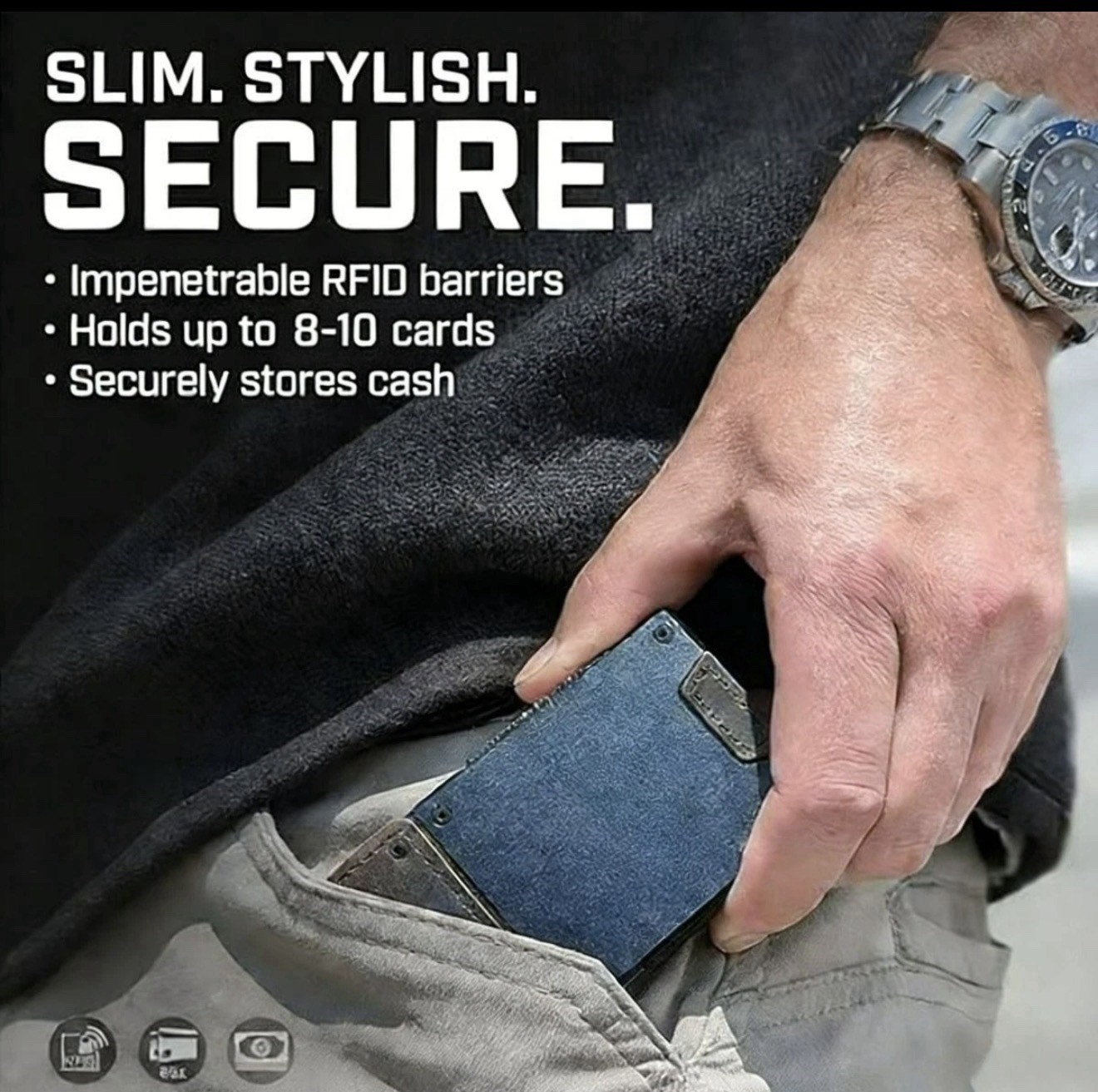 MENS WALLET METAL CARD HOLDER CASH STRAP MINIMALIST PULL TAB WALLET-CUSTOMIZE IT
