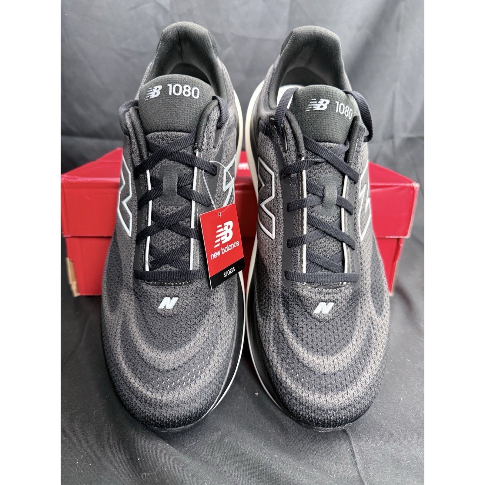 New Balance 1080v15 Shoes Mens Size 11.5 Black Grey Running Athletic Sneaker