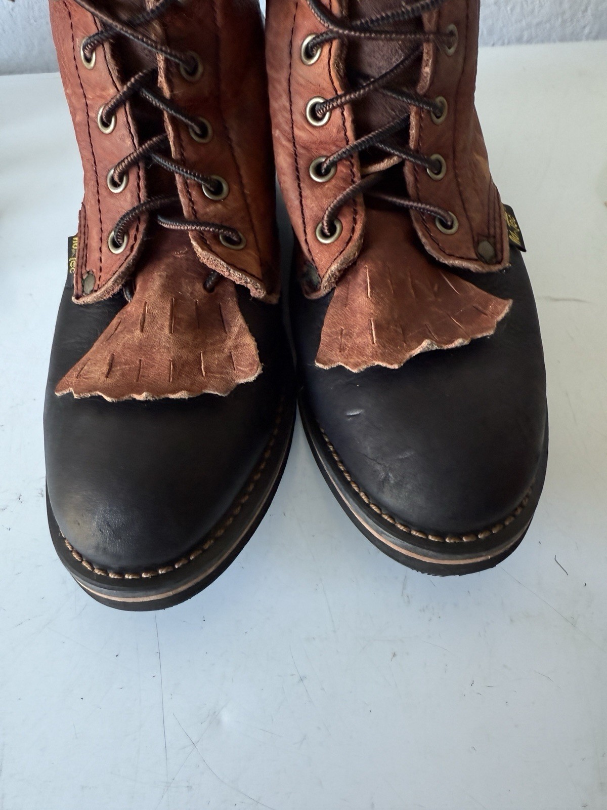AdTec Women’s Two Tone Boots Oil Tanned Leather Weather Resistant # 2179 Sz 8.5