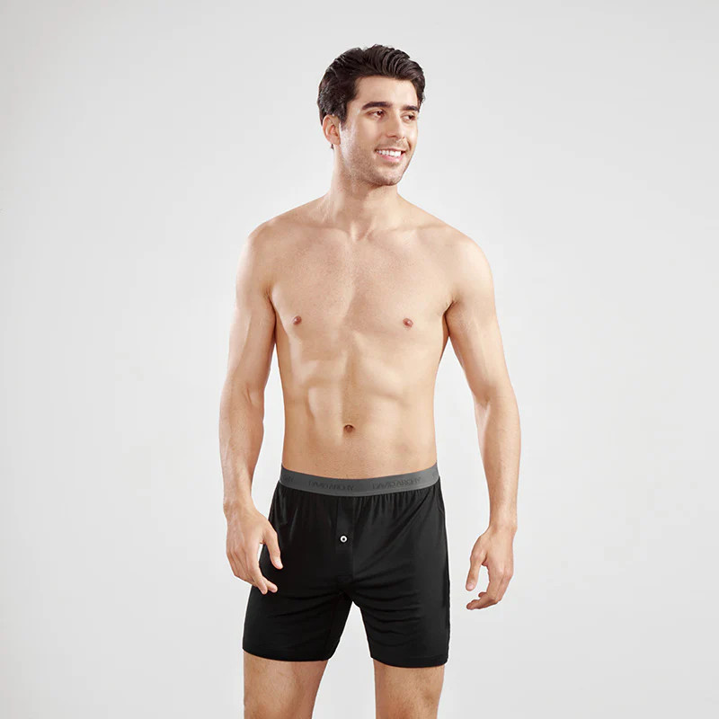 3 Pack David Archy Men’s Bamboo Rayon Boxers, Breathable Shorts with Button Fly